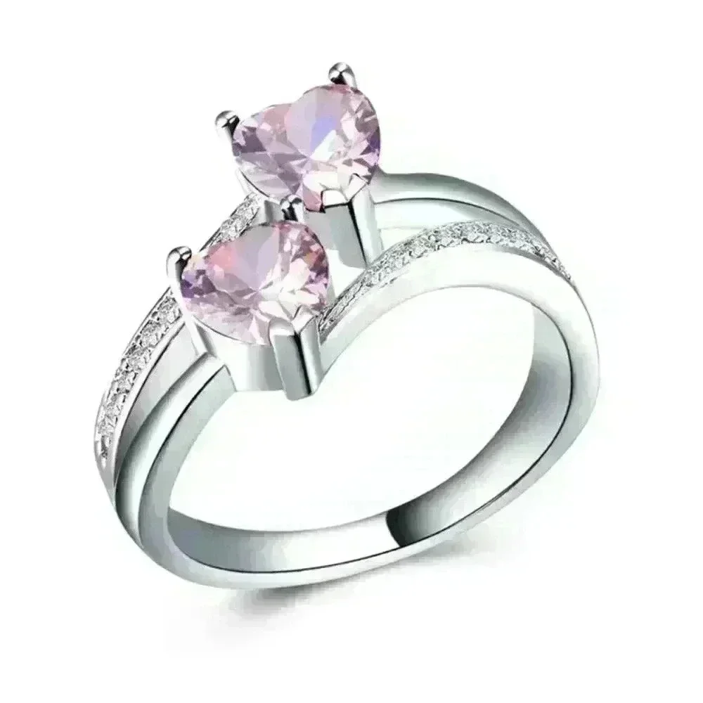 💥925 Silver Plated Pink Heart Cut Emerald Exquisite Ring, GPMB1528